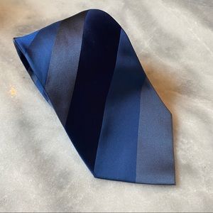 Alfani 100% Blue Silk Striped Tie